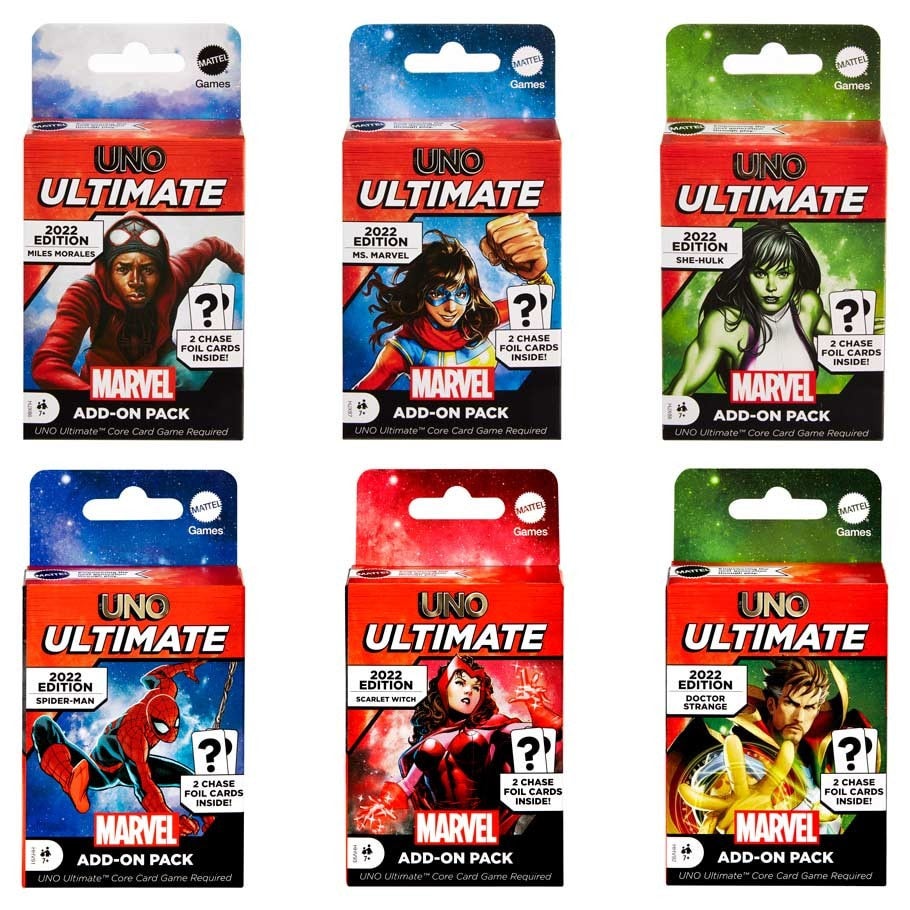 UNO Ultimate Marvel Add-On Pack with Collectible Ghost-Spider Deck