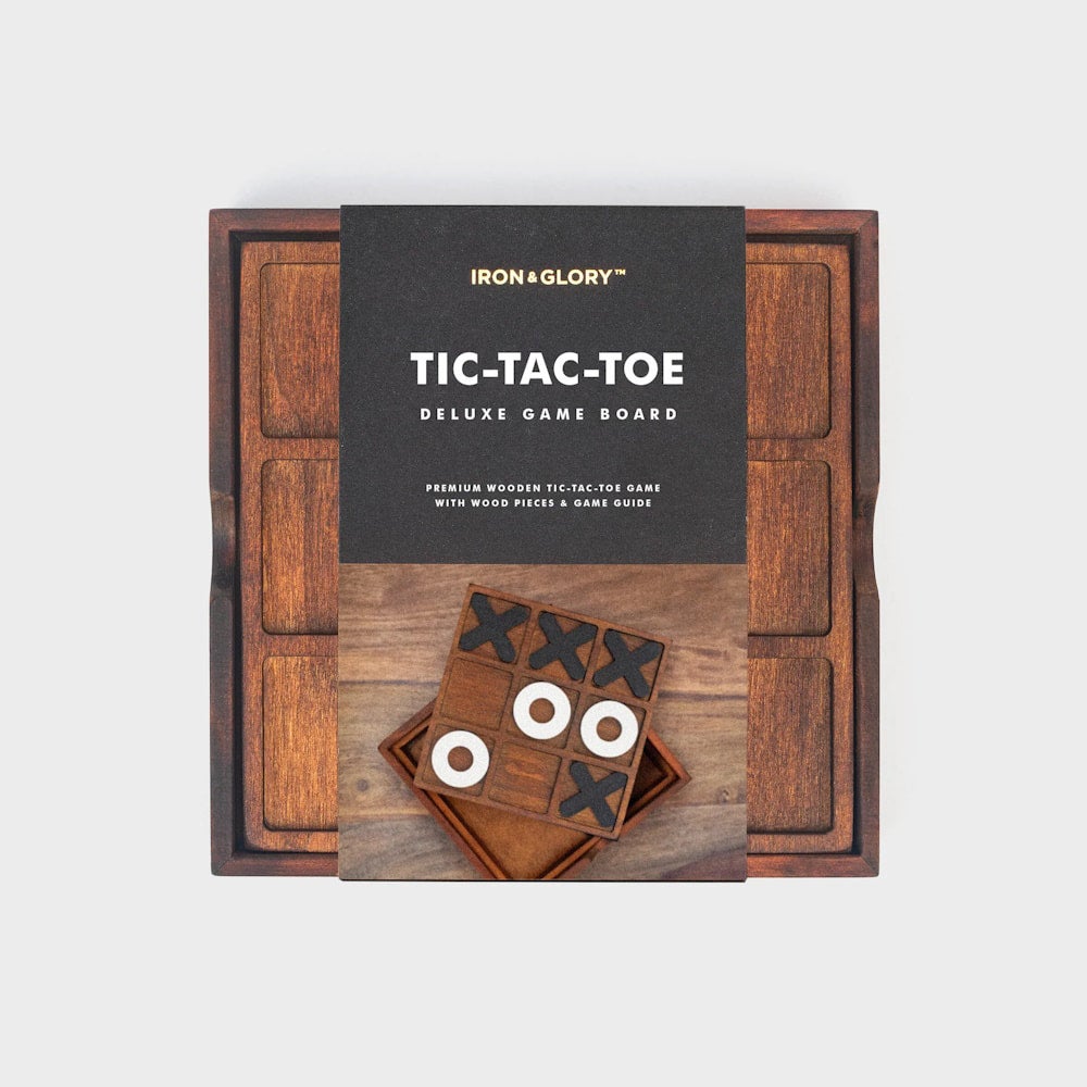 Deluxe Wooden Tic-Tac-Toe Board Game